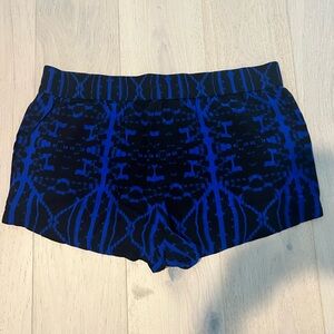 Express Blue and Black Patterned Women's Shorts